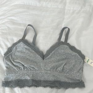 Aerie Gray Lacy Bralette